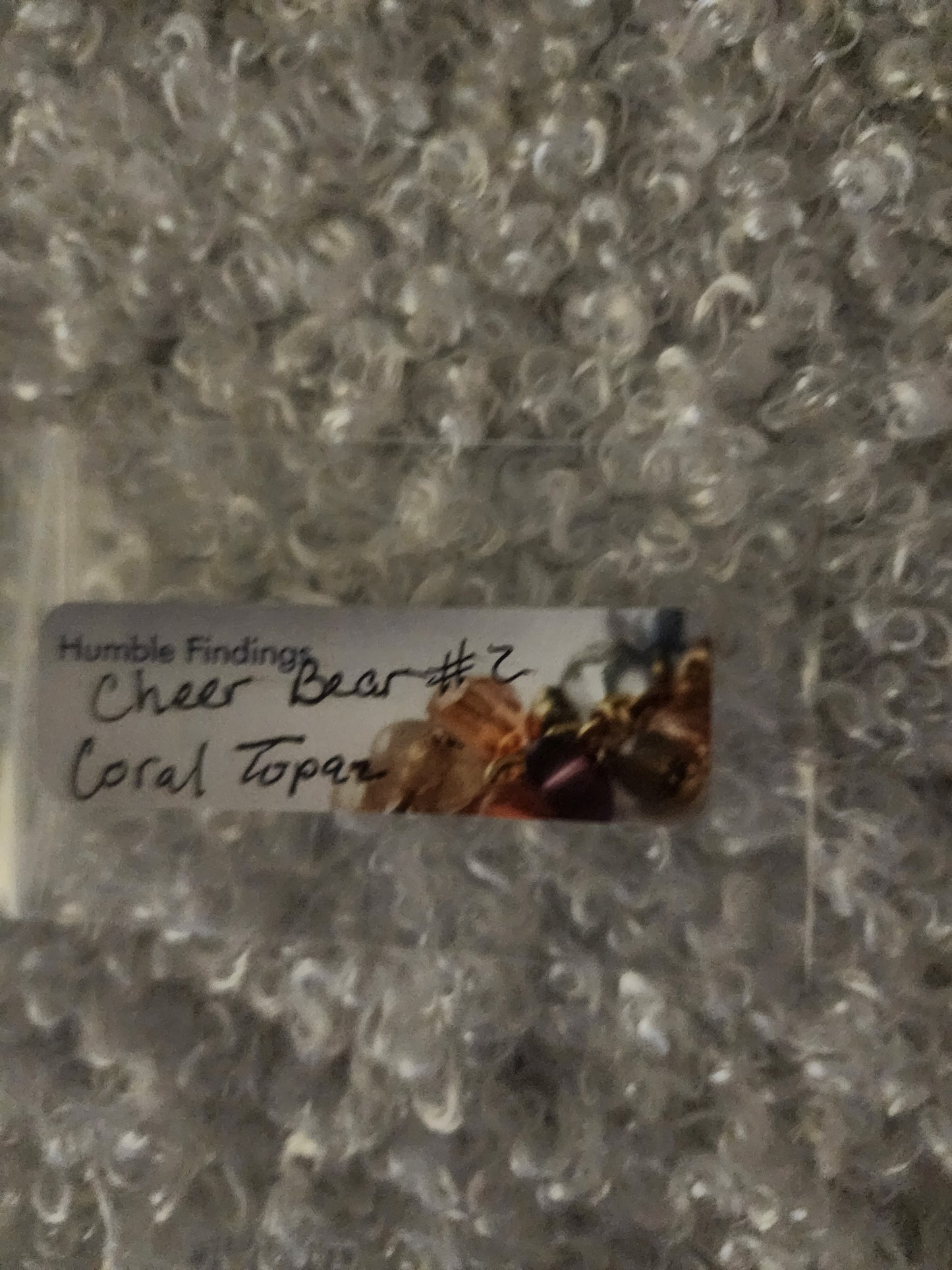 Cheer Bear #2 Coral Topaz Wine Ring