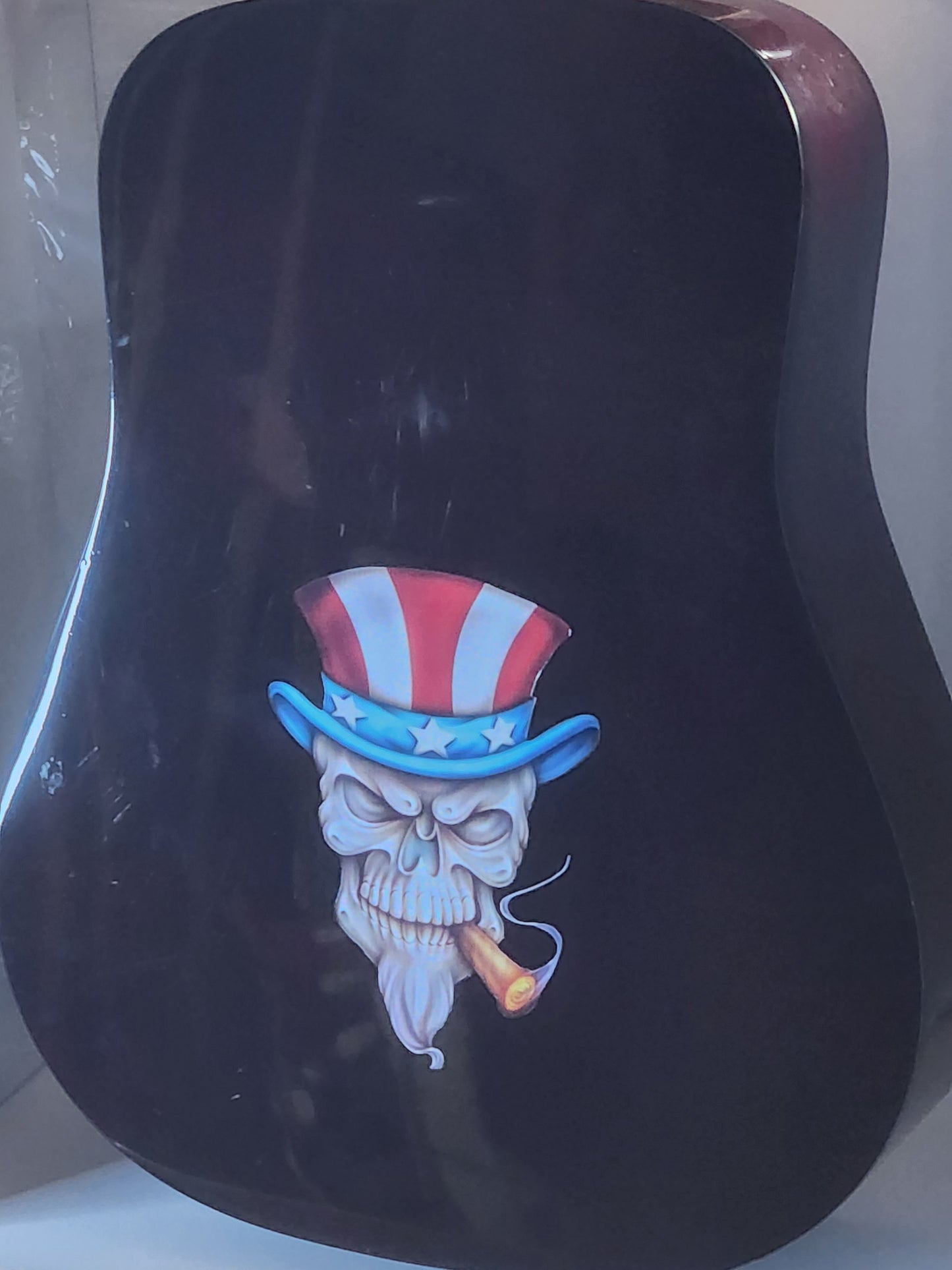 American Top Hat Skull Guitar Decal/Sticker