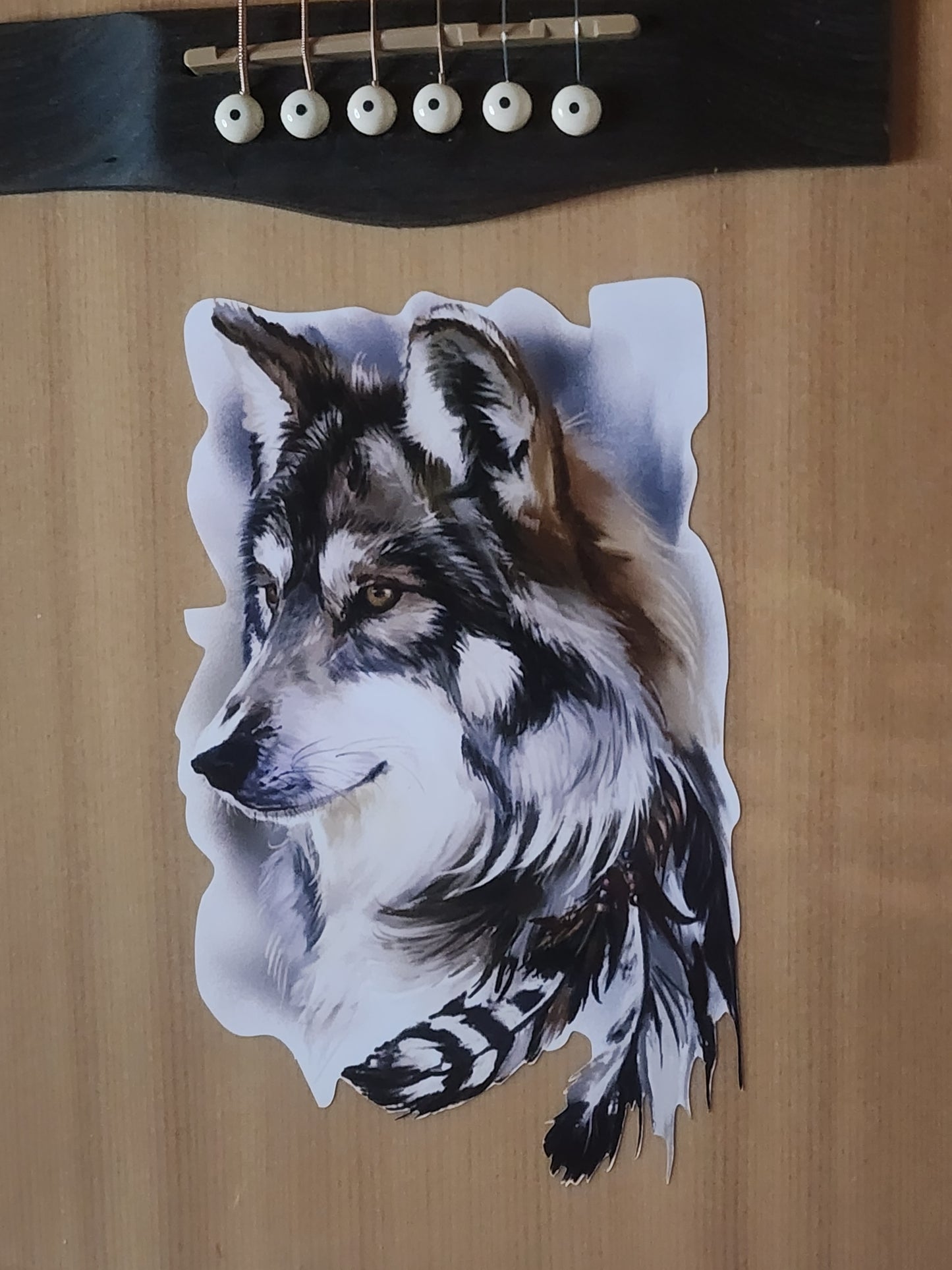 Wolf Guitar Decal/Sticker