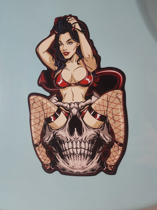 Sexy Red Bikini Skull Guitar Decal/Sticker