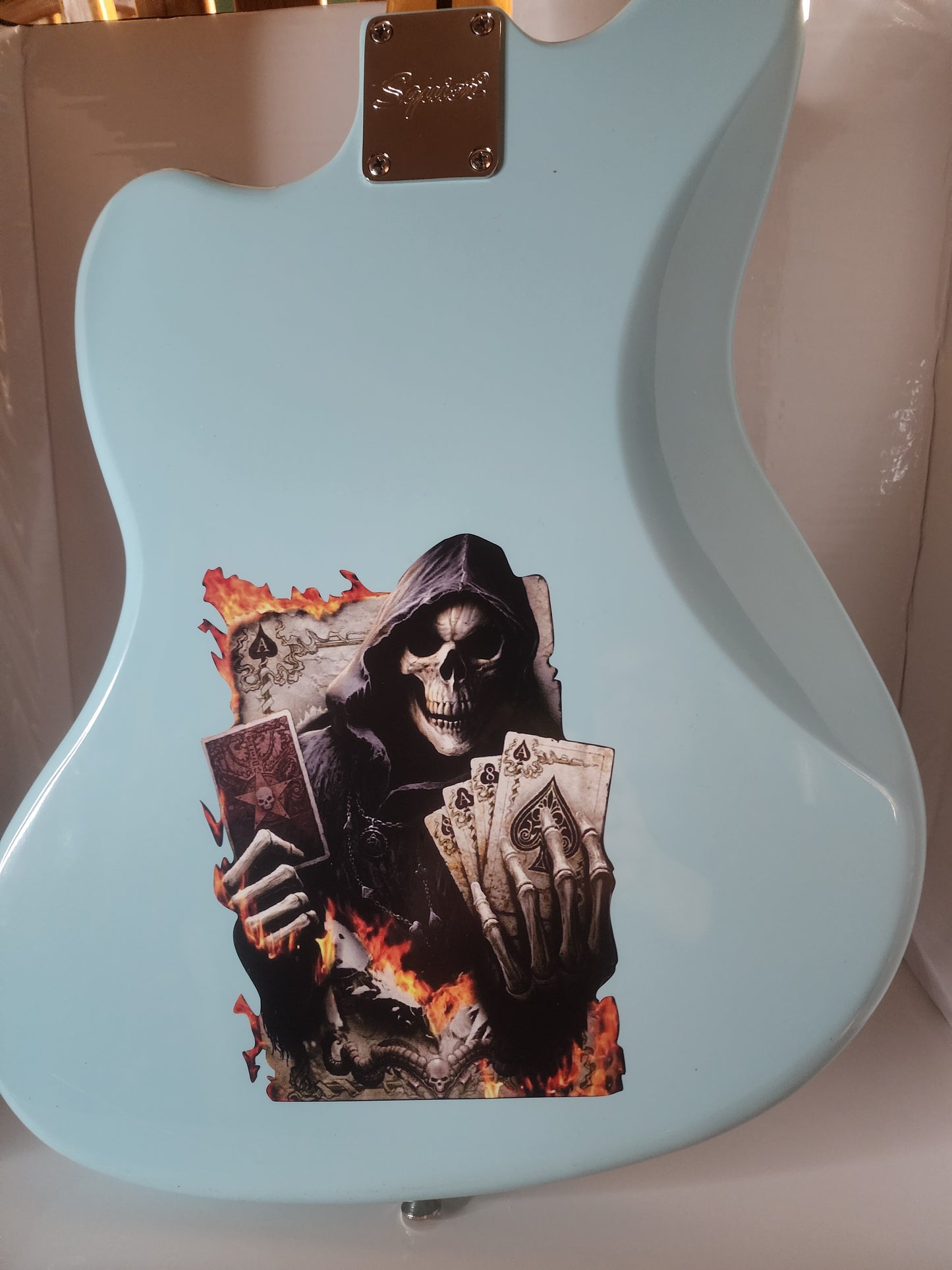 Sexy Red Bikini Skull Guitar Decal/Sticker