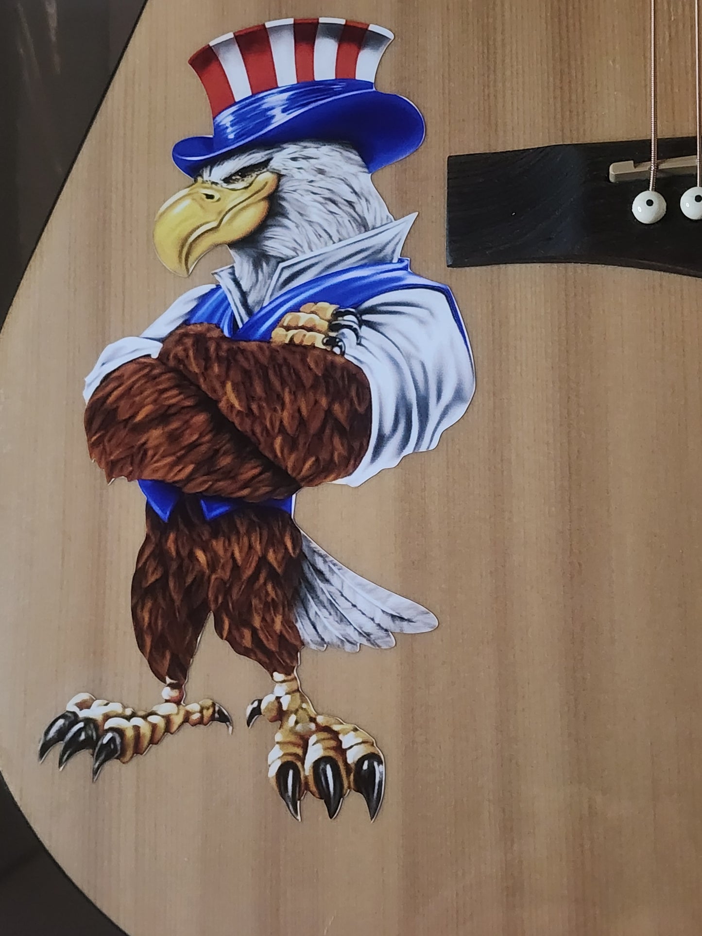 Patriotic Eagle Standing Guitar Decal/Sticker