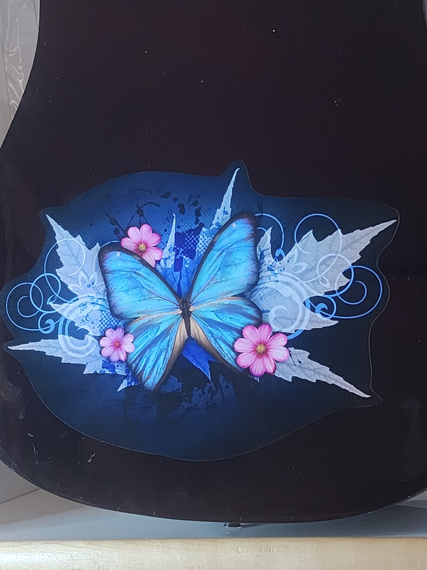 Blue Butterfly Guitar Decal/Sticker