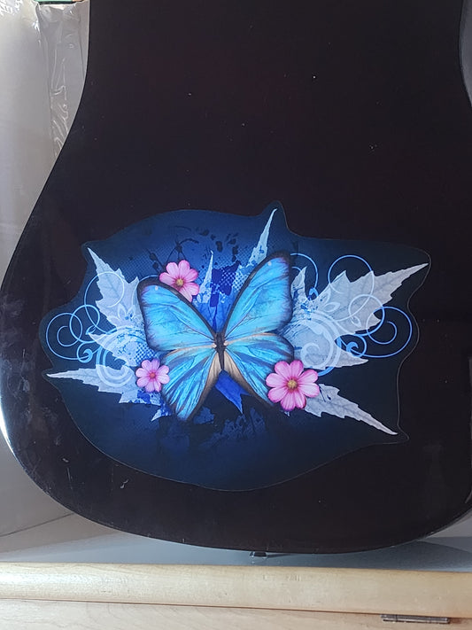 Blue Butterfly Guitar Decal/Sticker