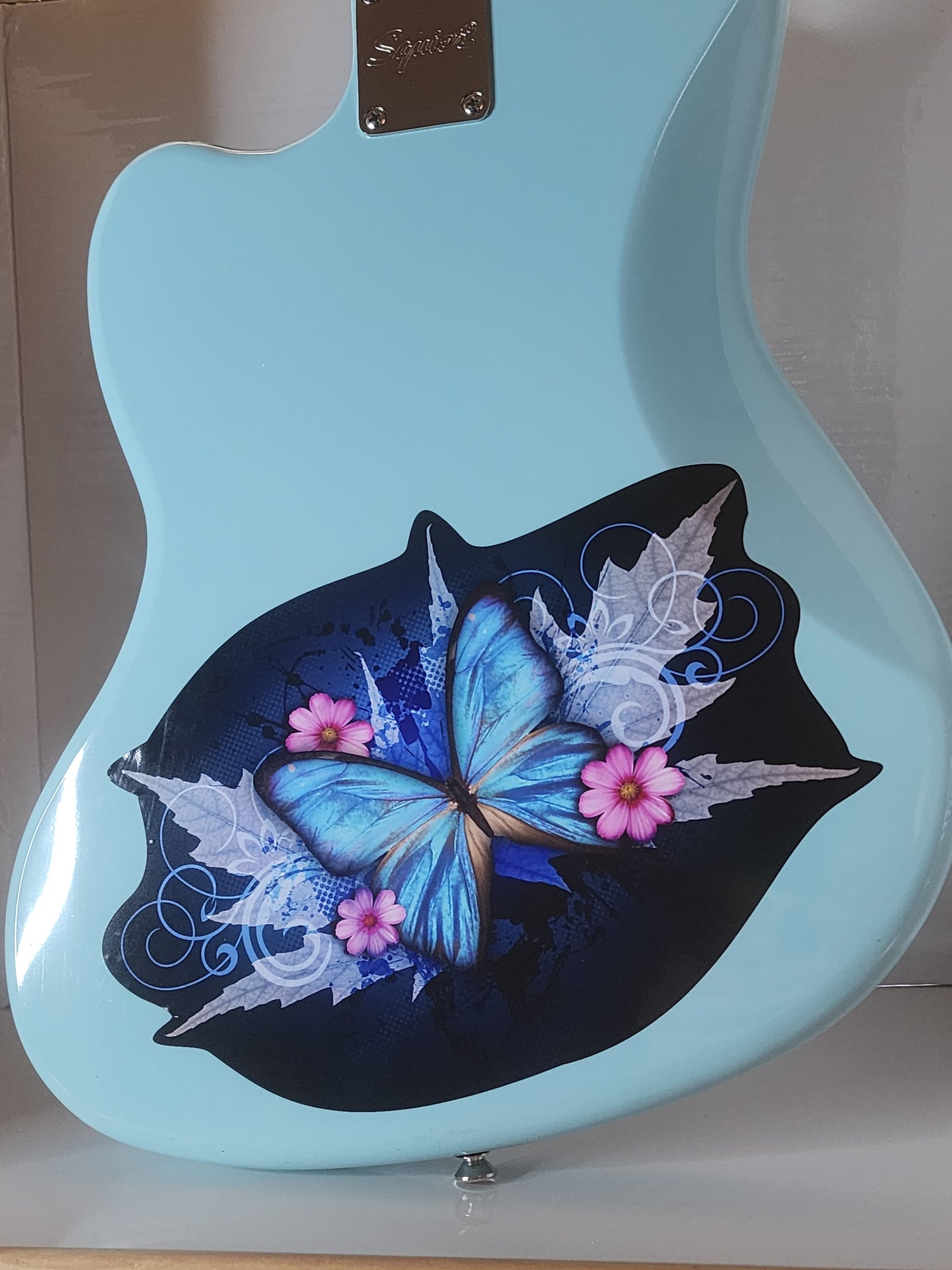 Blue Butterfly Guitar Decal/Sticker