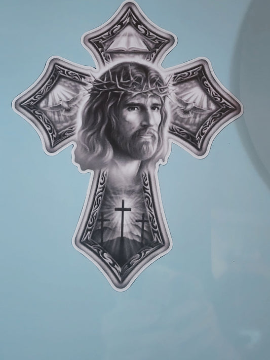 Jesus Cross Guitar Decal/Sticker