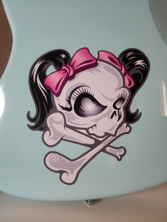 Female Lady Skull Guitar Decal/Sticker