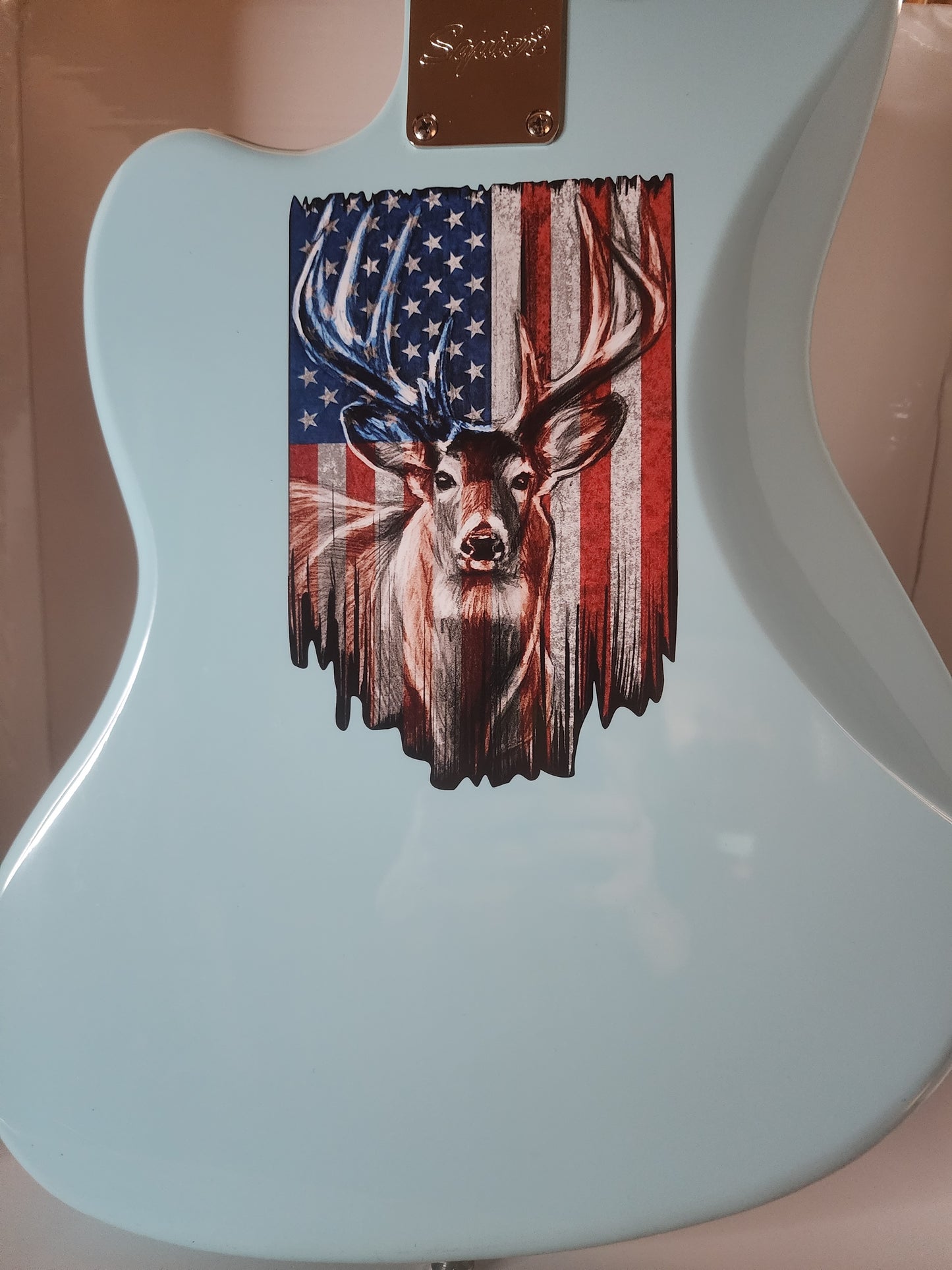 Deer Flag Guitar Decal/Sticker