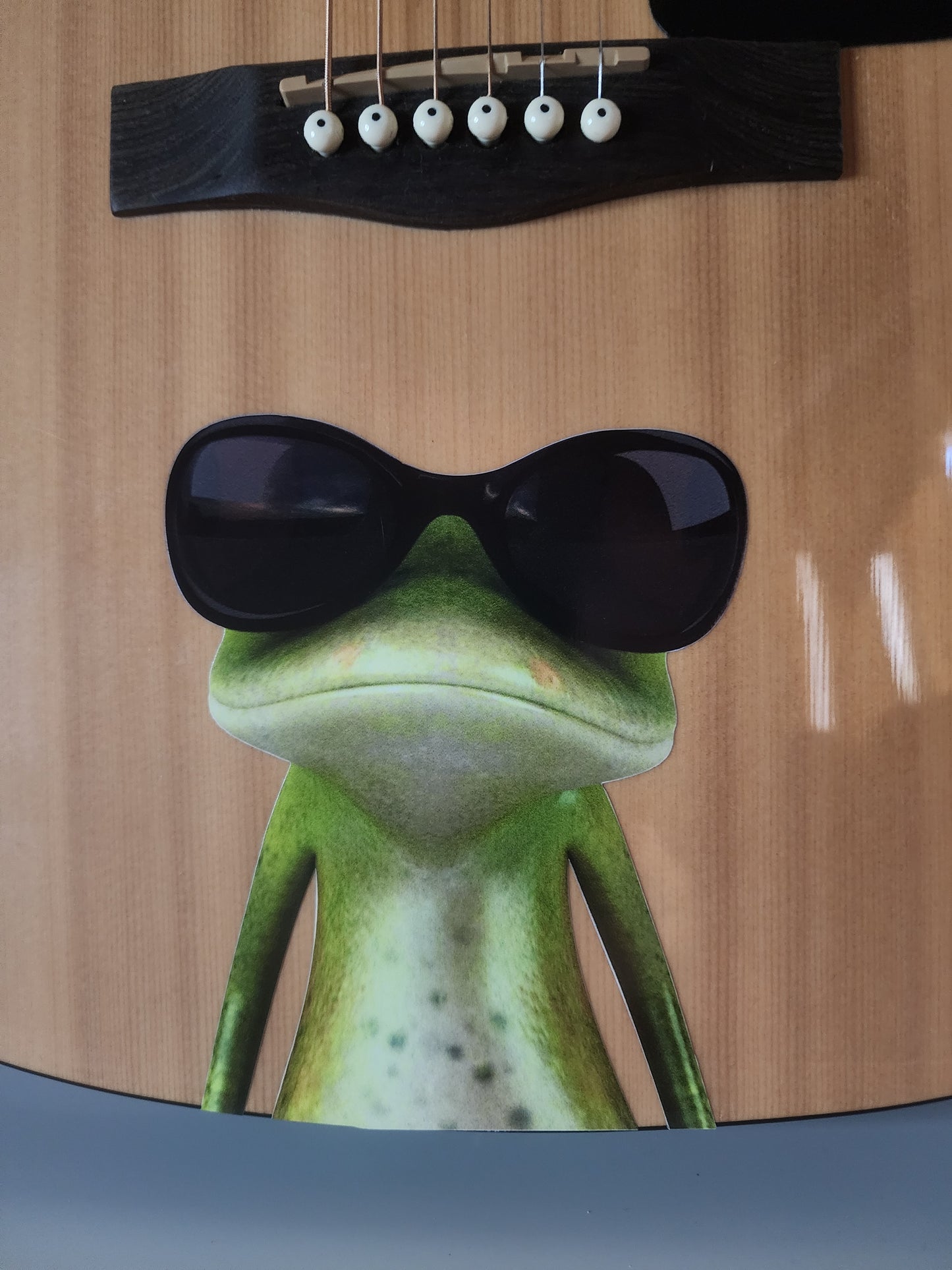 Frog with Sunglasses Guitar Decal/Sticker